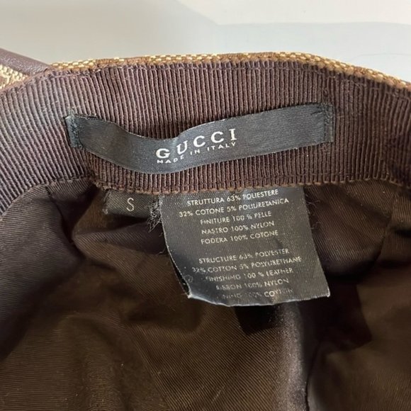 Gucci Natural Monogram Striped-Trim Woven Baseball Cap main image 4